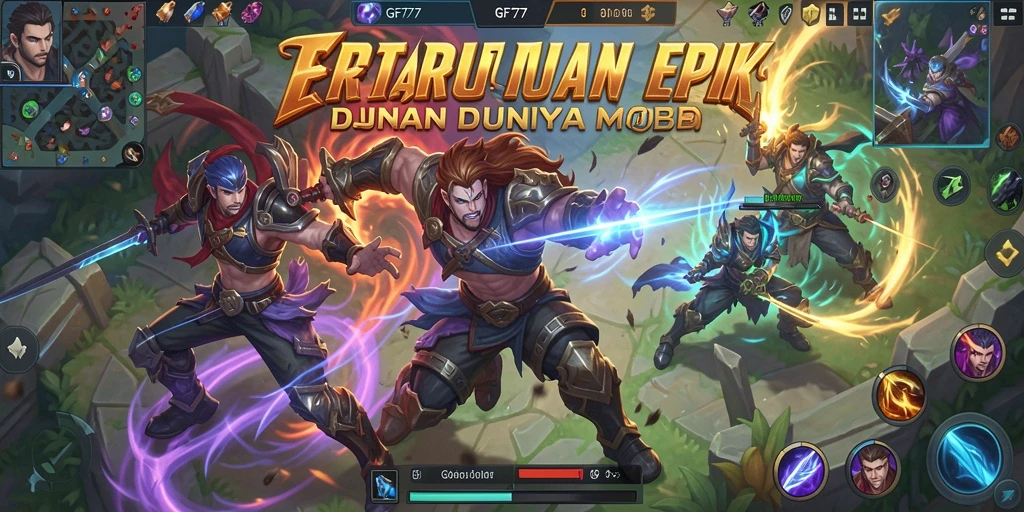 Gameplay seru GF777 di arena MOBA dengan karakter unik.