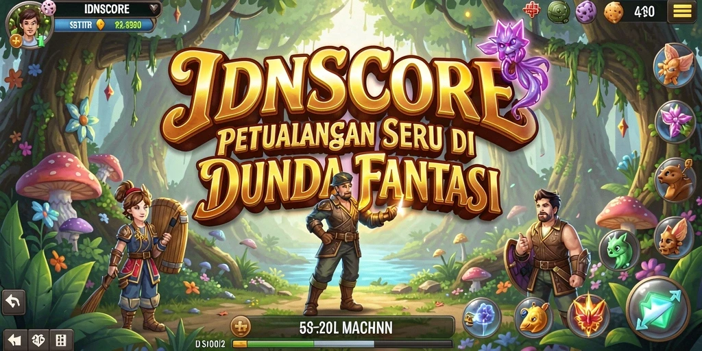 Gameplay IDNSCORE yang seru dan menantang dalam dunia petualangan.