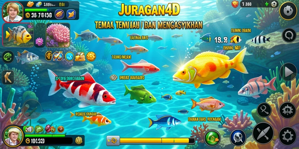 Tangkapan layar gameplay <strong>JURAGAN4D</strong> menampilkan aksi menembak ikan yang seru.
