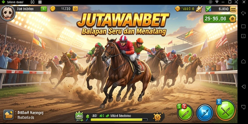Tampilan layar balapan seru dalam JUTAWANBET.
