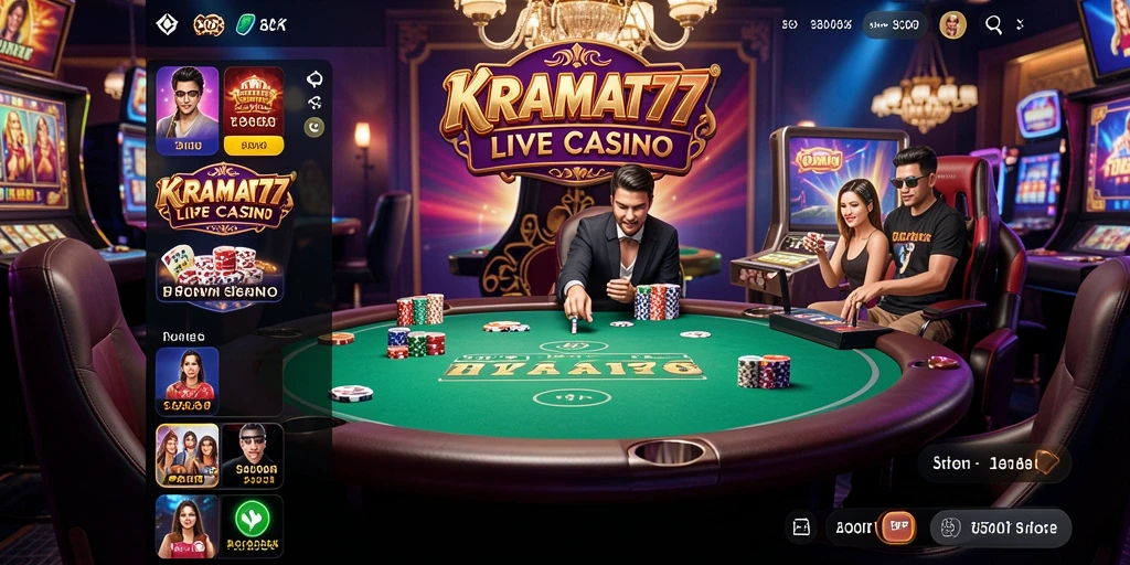 Gameplay mendebarkan dalam aplikasi Live Casino KRAMAT77.