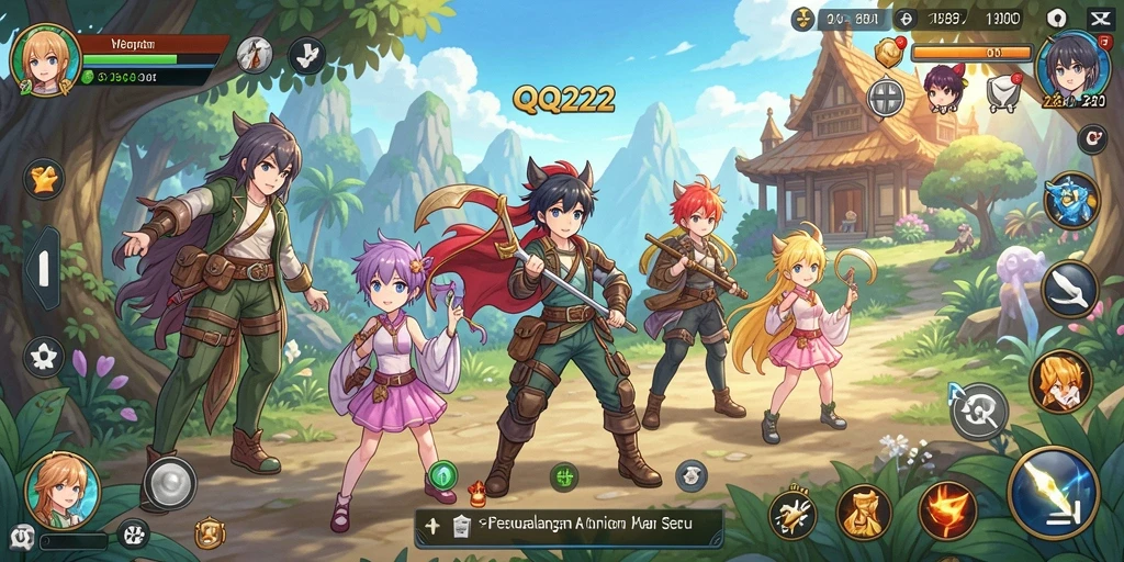 Tampilan gameplay menawan dalam QQ222 dengan karakter Anime yang menarik.