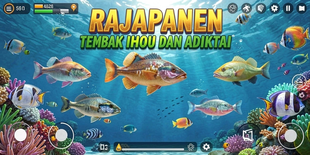 Screenshot utama RAJAPANEN menampilkan gameplay seru Tembak Ikan.