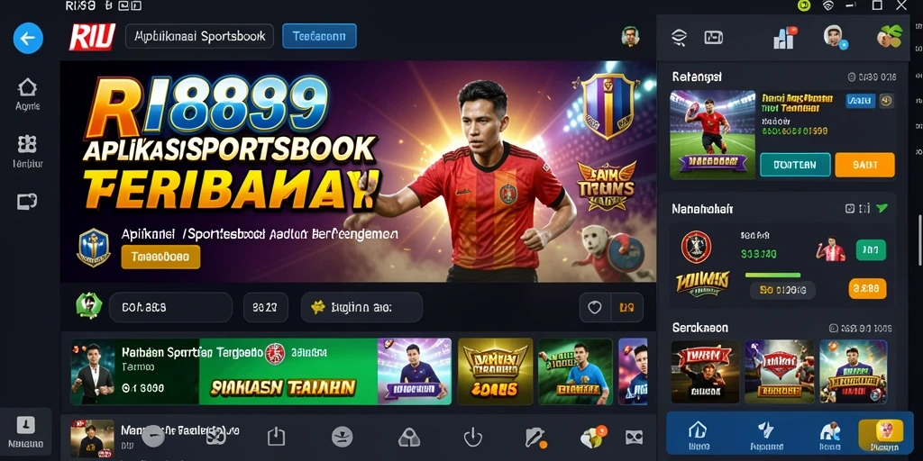 Tangkapan layar utama RI889 menampilkan pengalaman taruhan olahraga yang seru dan interaktif.