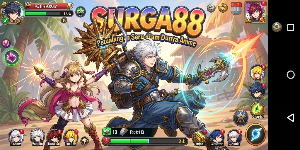 Tampilan gameplay yang seru dan penuh warna dari SURGA88.