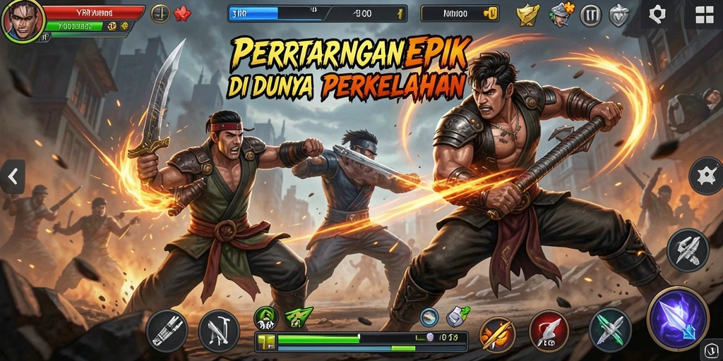 Tangkapan layar menunjukkan aksi pertarungan mendebarkan di YYRR.
